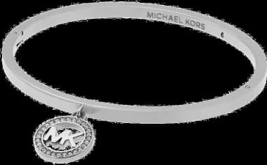 Bracelet Michael Kors MKJ4837040 en acier argenté pour femme avec breloque logo