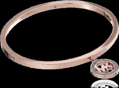 Bracelet Michael Kors MKJ4838791 en acier or rose pour femme avec breloque strassée