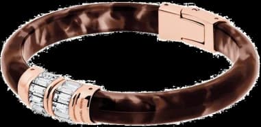 Bracelet Michael Kors MKJ5022791 en acier pour femme, motif écaille marron et détails or rose