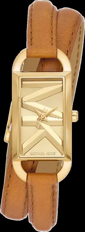 Montre Femme Michael Kors MK4721 Mini Empire - Cadran Or, Bracelet Cuir Marron