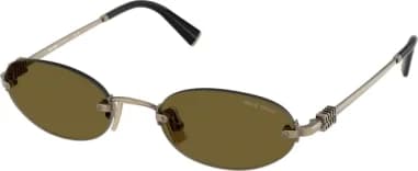 Garde-temps Miu Miu MU A54S 26C09Z, en métal doré avec verres dégradés