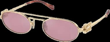 Lunettes de soleil Miu Miu MU54ZS ZVN50D monture métal verres roses
