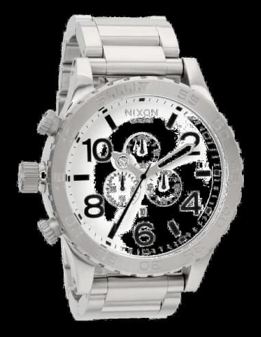 Montre Homme Nixon The 51-30 Chrono A083-100, boîtier et bracelet acier argent