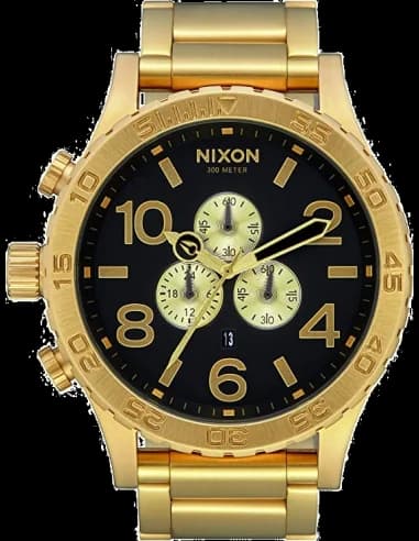 Montre Homme Nixon The 51-30 Chrono A083-510, boîtier et bracelet acier doré