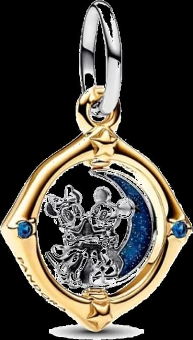 Pandora 762955C01 - Charm Pendentif Or Mickey & Minnie sur Lune Tournante pour Femme