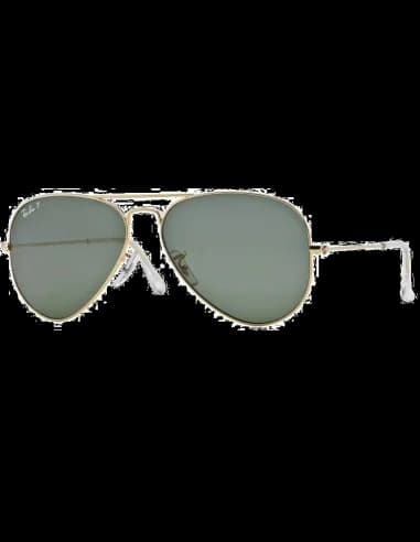 Lunettes de soleil Ray-Ban Aviator RB3025 001/58 - Monture or métal, verres verts polarisés - Unisexe