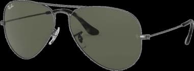 Garde-temps Ray-Ban RB3025 9190/31 62-14, monture métal gris mat, verres G-15