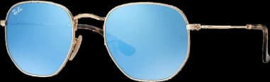 Lunettes de soleil Ray-Ban Hexagonal Flat Lenses RB3548N 001/9O Verres bleu miroirs