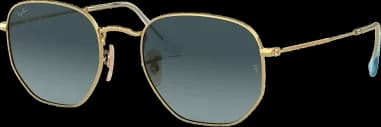 Garde-temps Ray-Ban RB3548N 9123/3M 54-21, dorées, verres bleus dégradés