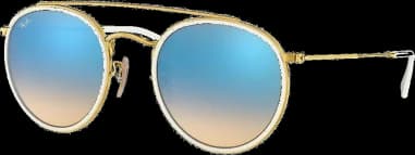 Garde-temps Ray-Ban RB3647N 001/4O 51-22, verres miroir dégradés, forme round double bridge