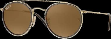 Garde-temps Ray-Ban RB3647N 001/57 51-22, monture métal doré, verres polarisés noirs