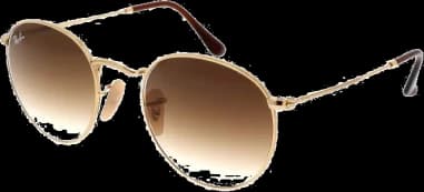 Garde-temps Ray-Ban RB3447 001/51 47-21, monture métal ronde, verres marron