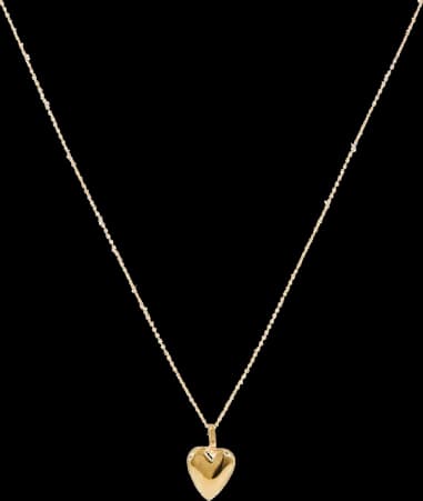 Collier Saint Laurent pour femme, référence 809459361, en laiton doré avec pendentif cœur