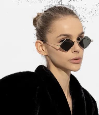 Garde-temps Saint Laurent SL302-004, monture métal géométrique argenté