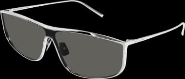 Garde-temps Saint Laurent SL605 LUNA 001, monture argentée et verres bleu miroir
