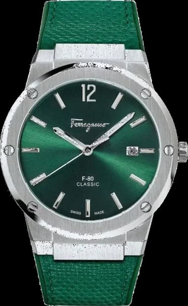 Montre Homme Salvatore Ferragamo SFDT00519 Cadran Vert Silicone et Silicone