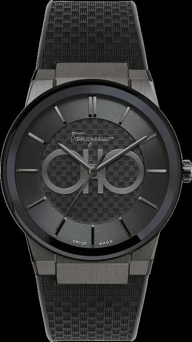 Montre Homme Salvatore Ferragamo SFHP00320, Boîtier Silicone, Cadran et Bracelet Silicone Noir