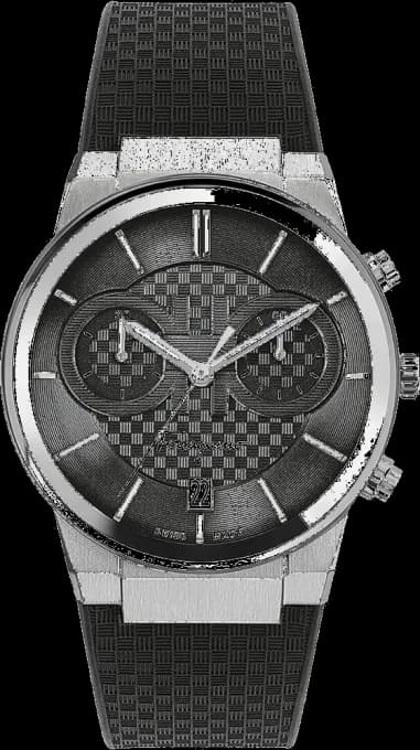 Montre Homme Salvatore Ferragamo SFME00121 Chronographe Silicone Argent Cadran Noir Bracelet Silicone