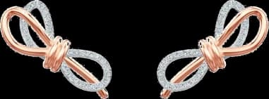 Boucles d'oreilles Swarovski Lifelong Bow 5447089 en plaqué or rose avec nœuds et cristaux blancs pour femme