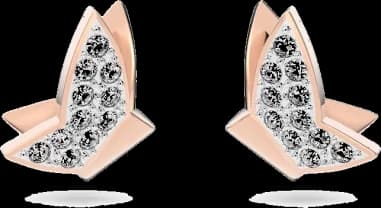 Boucles d'oreilles Swarovski Lilia 5636427 plaqué or rose pour femme, papillons avec cristaux blancs