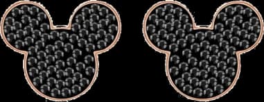 Boucles d'oreilles Swarovski Mickey & Minnie plaqué or rose et cristaux noirs - Réf. 5435137