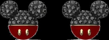 Boucles d'oreilles Swarovski 5566691 plaqué or cristaux noirs Mickey & Minnie pour femme