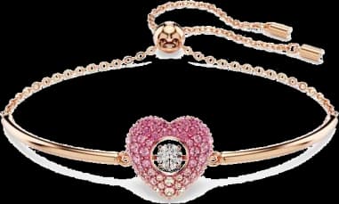 Bracelet jonc ajustable Swarovski Idyllia 5683581 coeur en plaqué or rose pour femme