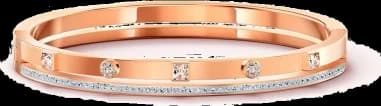 Bracelet jonc Swarovski 5555746 en métal plaqué or rose avec cristaux, pour femme