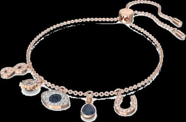Bracelet Swarovski 5497668 Symbolic à breloques en métal or rose pour femme
