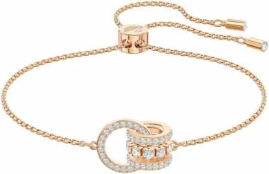 Bracelet Swarovski Further 5501092 pour femme, plaqué or rose avec cristaux blancs