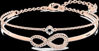 Bracelet Swarovski Infinity pour Femme, Plaqué Or Rose avec Cristaux Blancs - Réf. 5518871