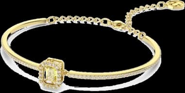 Garde-temps Swarovski 5638488, cristaux clairs, métal rhodié, style jonc