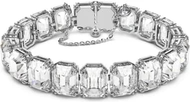 Bracelet Swarovski Millenia 5618699 pour femme, métal plaqué rhodium blanc avec cristaux octogones