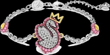Bracelet Swarovski Pop Swan pour Femme - Cygne Rose et Rhodium - Réf. 5650188