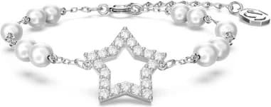 Bracelet Swarovski Stella 5645385 pour Femme en métal rhodié blanc avec perles de cristal et étoile