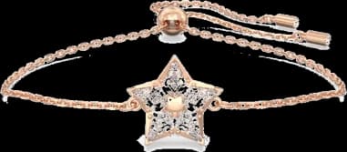 Bracelet Swarovski Stella 5645460 en métal plaqué or rose avec étoile et cristaux, ajustable pour femme