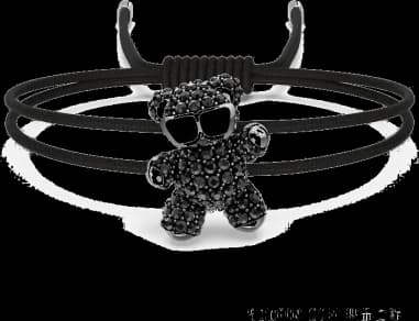 Bracelet Swarovski Teddy 5599283 en métal plaqué rhodium avec cristaux noirs - Unisexe