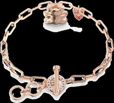 Garde-temps Swarovski 5599284, ourson Teddy en métal plaqué or rose, élégant et lumineux