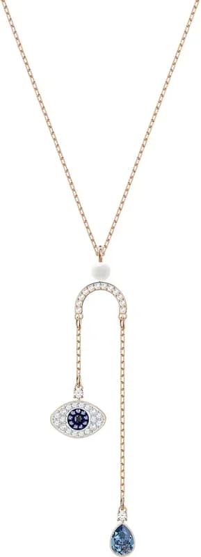 Collier Swarovski Duo Symbolica Evil Eye 5425861 en métal plaqué or rose pour femme