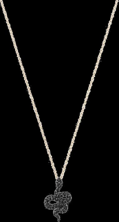 Collier Swarovski Leslie 5384396 pour Femme, Pendentif Serpent en Métal Plaqué Or Rose et Cristaux Noirs