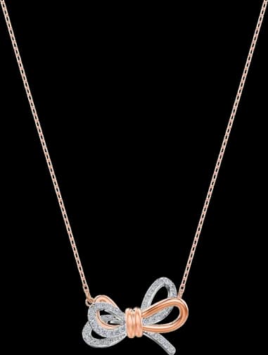 Collier Swarovski Lifelong 5440636 en plaqué or rose avec nœud à cristaux - Pour Femme