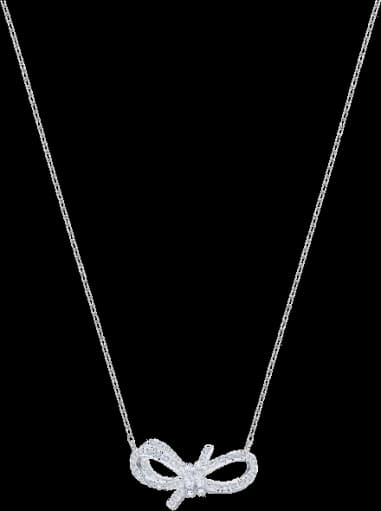 Collier Swarovski Lifelong Bow 5440643 en plaqué rhodium argent pour femme
