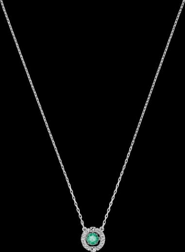 Collier Swarovski Sparkling Dance 5496308 pour Femme - Vert et Métal Rhodié