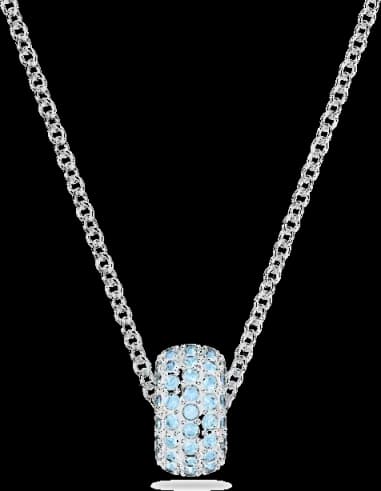 Collier Swarovski pour Femme 5642886, Chaîne Rhodiée avec Cristaux Bleus