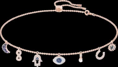 Collier Swarovski Symbolic 5497664 pour femme, breloques en cristal sur chaîne or rose