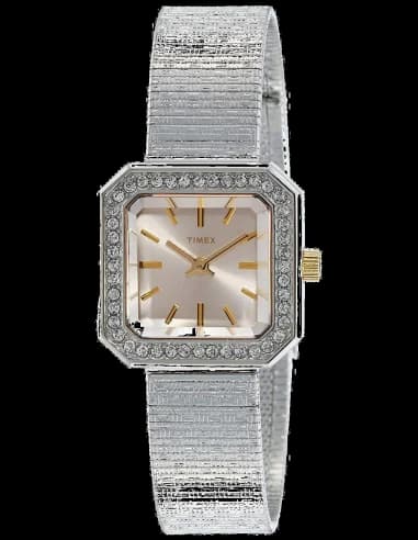 Montre Femme Timex T2P552 Cadran doré et bracelet acier argenté
