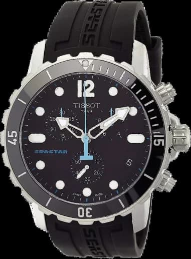 Montre Homme Tissot Seastar 1000 T0664171705700 Quartz Silicone et Bracelet Gomme Noire