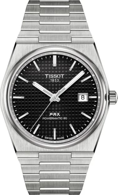 Montre Tissot PRX Powermatic 80 Automatique 40mm Acier Cadran Noir Homme Réf. T1374071105100