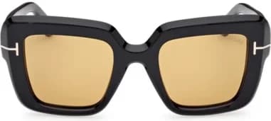 Garde-temps Tom Ford FT1157 01E, monture acétate noire mate, verres gris