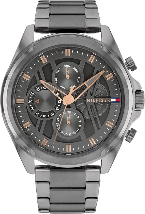 Montre Homme Tommy Hilfiger Jax 1710657 : Cadran Gris, Acier, 48mm